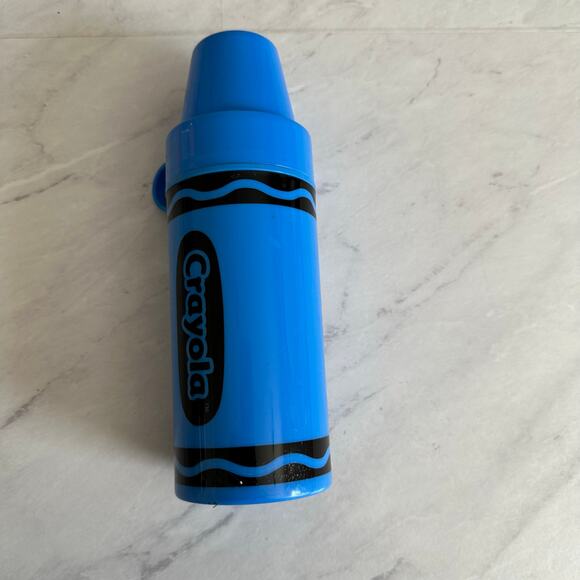 blue Crayola 11.5 oz Thermos Lid Bottle Insulated Container Bradshaw A. Aronson - Picture 2 of 5